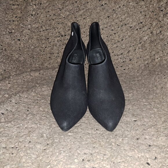 MELISSA-Drama-Black Flocked Jelly-Pointed Toe Heel Ankle Boots-Sz 8-Excellent - Picture 3 of 8